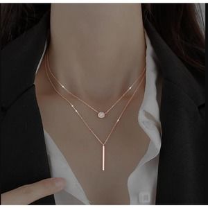 Double Layer Necklace, Bar Necklace